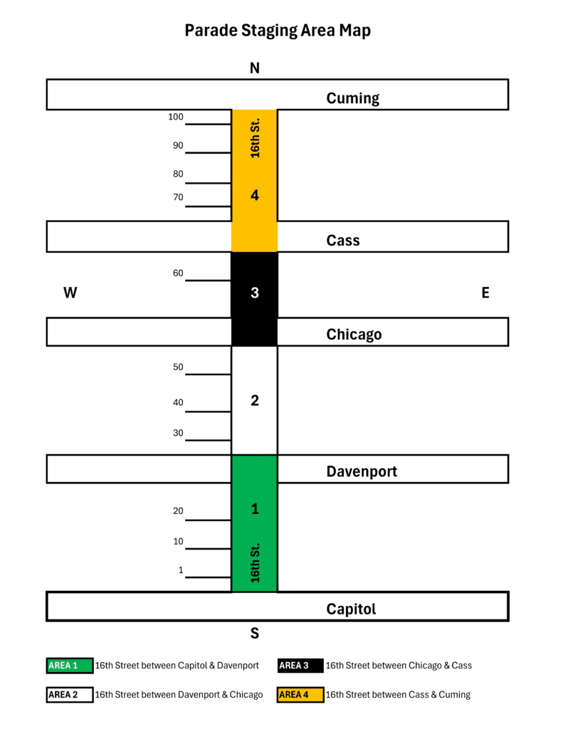 2026 Parade Staging Area Map